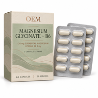 Capsules de complexe de magnésium OEM 12-en-1, complément alimentaire à marque privée pour l'énergie et le soutien osseux, lot de 120 capsules