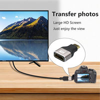 Adaptateur Convertisseur Mâle Mini HDMI Plaqué Or 8K 2.1 vers HDMI Femelle pour Projecteur Sony Caméra Rallonge Mini HDMI