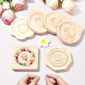 Solid Wood Multi Shaped Bracelet Display Tray Jewelry Storage Organizer For Store Gift Use Natural Material SPTP0002 - Product Image 2