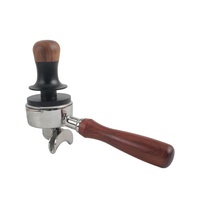 Tasseur à café expresso en bois et métal de 58 mm avec trois calibrations à ressort