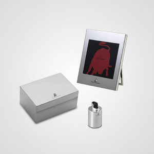 Set da scrivania Tumi Lux Fire, 3 pezzi, con telaio e scatola in argento - Product Image 2