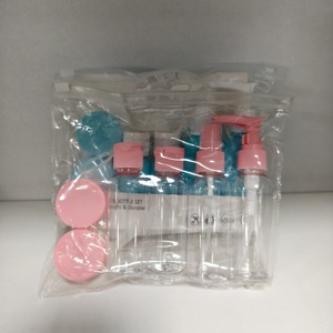 Juego de Botellas de Plástico PET Transparente con Pulverizador, para Lociones y Cremas, Envases Cosméticos Redondos, Set de Viaje - Product Image 5