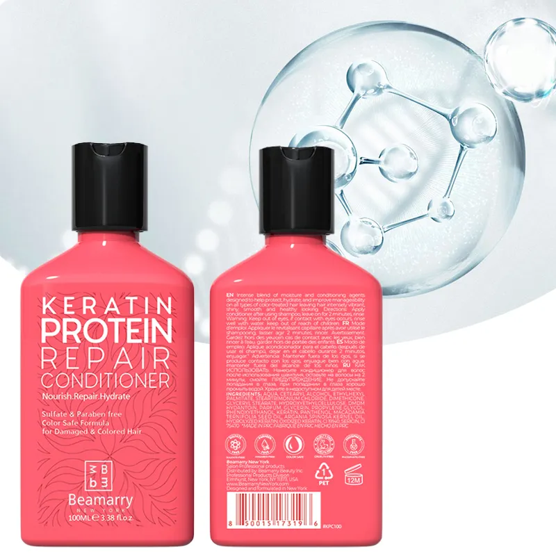 Travel size 100ML multifunctional wholesale private label keratin leave in curly nourishing hair conditioner deep repairing