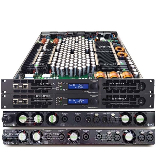 Dsp Digital Power Amplifier Class D 2 Channel 1u Professional Audio High Watt Power Amplifier for Ktv Home Theater Conference