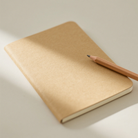 Carnets de notes de reliure classiques en papier kraft cousus avec des feuilles intérieures beiges lisses Matériaux respectueux de l'environnement avec logo personnalisé