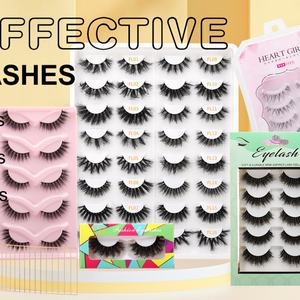 Pestañas de Algodón Negras, Estilo Manga Anime, Hechas a Mano, 7 Pares, Grosor de 0.07MM, Aspecto Natural, Efecto Wispy, Venta al Por Mayor - Product Image 4