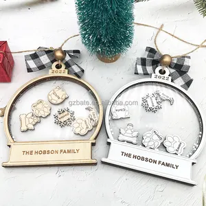 Personalized Home Christmas Ornaments,Custom Christmas Decorative Plaque Engraving Family Friends Names,Christmas Keepsake