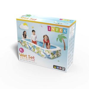 Piscina Elevada <span class=keywords><strong>Rectangular</strong></span> <span class=keywords><strong>Inflable</strong></span> <span class=keywords><strong>INTEX</strong></span> 57177NP con Diseño de Hojas Tropicales, Estructura de Tres Anillos, 2.29m X1.52mx48cm - Product Image 6