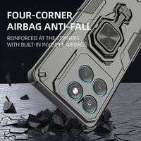 Funda Protectora de Lujo Maxun para Motorola Edge 60 Fusion 5G, TPU+PC, Ventana Deslizante, Anillo Magnético, Soporte, Resistente a Golpes, Compatible con