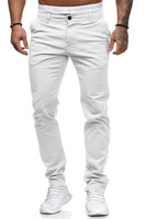 Nouveau style d'été – Pantalon décontracté homme coupe slim taille mi-haute droit en polyester/coton anti-boulochage – Vente en gros