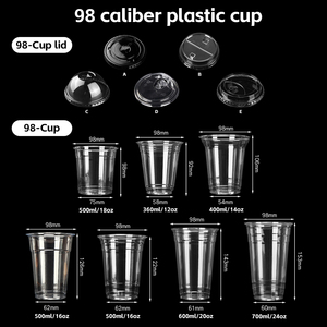 니크로 맞춤 로고 일회용 투명 커피 컵(뚜껑 포함), 차가운 음료 밀크티 탄산수 PET 소재 플라스틱 아이스 커피 컵 - Product Image 2