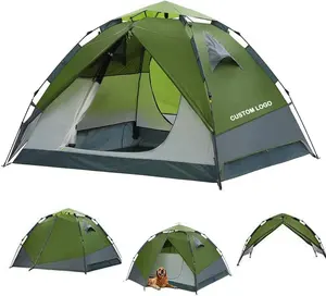 שכבה כפולה עמיד למים מיידי קופץ אוהל 2 ב 1 עיצוב צצים אוהלים עבור קמפינג 3-4 אדם אוטומטי התקנה