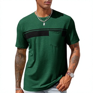 Camisetas de punto estampadas para hombre, transpirables, ecológicas, de 240 gramos, estilo casual con contraste, nueva moda 2025, antipilling, para venta en línea - Product Image 2