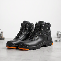 Chaussures de sécurité en cuir véritable JIANKUN CE S3 SR, embout en acier, anti-perforation, anti-impact, bottes de travail unisexes, antidérapantes, hiver, usine