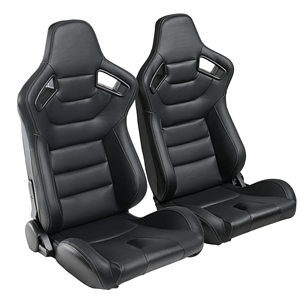 Alle Schwarz PVC Leder Grau Stich <span class=keywords><strong>Racing</strong></span> Sitz Halterung Fest Schwamm Mit Schienen Rennen Auto Sitze - Product Image 3