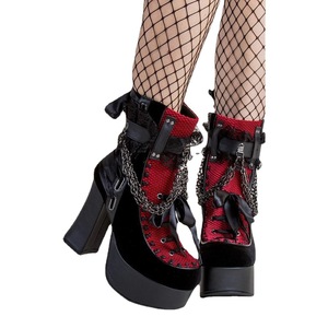 2024 venta al por mayor moda damas tacón grueso negro plataforma alta botines zapatos con cadenas <span class=keywords><strong>de</strong></span> Metal tacón alto botines <span class=keywords><strong>de</strong></span> mujer - Product Image 5