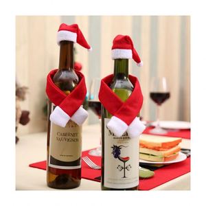 Offre Spéciale : Lot de Housses de Bouteille de Vin de Noël en Gros, Décorations Non-Tissées Chapeau de Père Noël et Écharpe pour Faveurs de Fête de Fin d'Année - Product Image 2