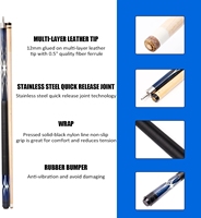 ZJFIT fabrique sur mesure des queues de billard en fibre de carbone de style billard, queues de billard en carbone à tête petite détachable de haute précision