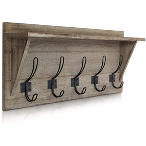 Estante <span class=keywords><strong>de</strong></span> Almacenamiento Multifuncional <span class=keywords><strong>de</strong></span> <span class=keywords><strong>Madera</strong></span> <span class=keywords><strong>de</strong></span> un Solo Nivel, Moderno y Grande, Personalizado, <span class=keywords><strong>para</strong></span> Montar en la Pared, con Ganchos <span class=keywords><strong>para</strong></span> <span class=keywords><strong>Toallas</strong></span>, Ecológico - Product Image 3