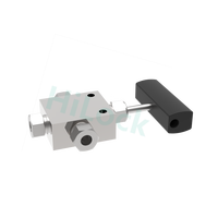 3/8" 3-weg naaldventiel (2 in 1 uit) doorstroomregelklep afsluitklep 600Mpa max. druk voor HPP-machine fabrieksaccessoire