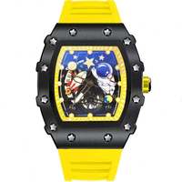 Mode loisirs sport montre automatique creux étanche hommes poignet cosmonaute carré baril montre à Quartz