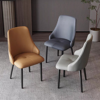 Chaise de salle à manger moderne haut de gamme, style minimaliste italien, luxe léger, avec structure en acier et finition anti-rayures, pour l'exportation.