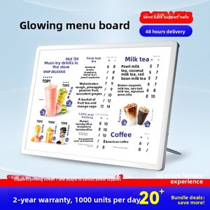 Caja de Luz Rectangular Luminosa de Vidrio Templado para Menús, para Tiendas de Té con Leche, Tablero de Exhibición de Pedidos para Bar A3, Cartel Vertical con Lista de Precios - Product Image 5
