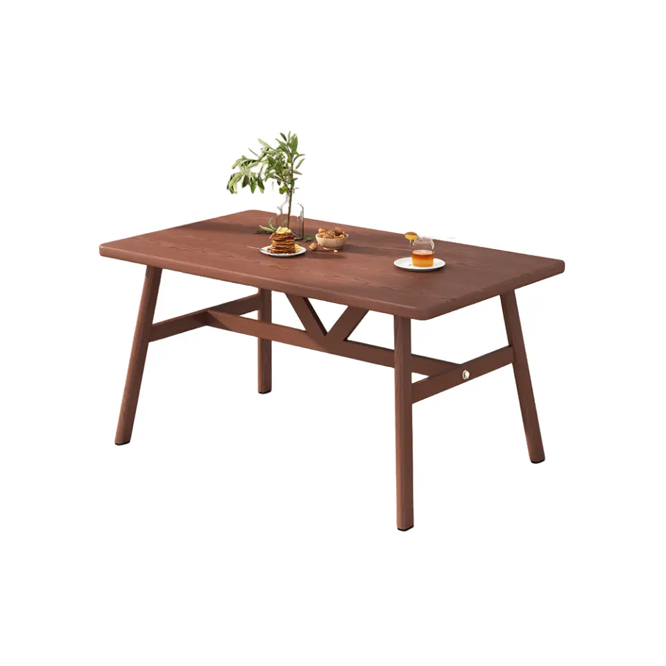 Tavolo da pranzo rettangolare moderno minimalista in affitto casa tavolo da pranzo di lusso leggero tavolo da pranzo ristorante in legno massello tavolo da pranzo