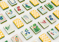 Jeu de Mahjong Américain d'Été Tropical en Acrylique, Tuiles de Mahjong US Pliables Écologiques, Motif Tucan, Fruits et Feuilles de Palmier, Personnalisé Hawaï