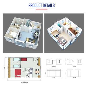 3-Zimmer Luxus Vorgefertigtes Stahl-Sandwichplatten Erweiterbares Containerhaus Badezimmer Wohnkabine Moderne Villa Hotel - Product Image 6