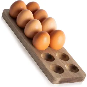 Wooden Egg Holder for Store and Display Chicken Deviled Wood Chicken Egg Plate