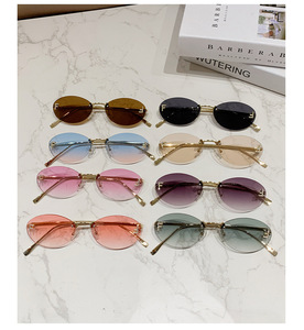 Fashion New Men and Women the Same Outdoor Travel Beach Sunblock Advanced Color Rimless Sunglasses - Product Image 1