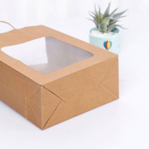 Bolsa de regalo con ventana, bolsa de papel para bodas y festividades, venta al por mayor, transparente, fabricante, papel kraft, personalizable - Product Image 5