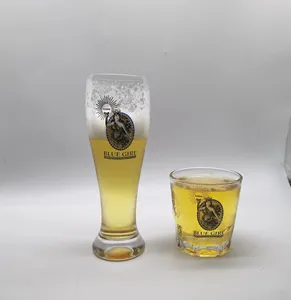 Coletor de vidro uísque para beber 440ml da coréia do sul, com impressão de logotipo personalizada famosa de marca