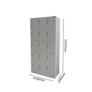 Casier métallique 15 portes économique pour bureau, salle de sport, hôtel, atelier, chambre, hôpital – Meuble de rangement sécurisé pour colis et clés - Product Image 2