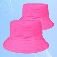 Topi Bucket wanita, topi Fishman bordir dua sisi perlindungan matahari luar ruangan pria