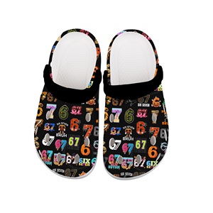 Sepatu Taman Custom Six Seven Print Platform Anti Air Model Clogs Mules Kartun 67 Clogs Sepatu Taman Wanita untuk Luar Ruangan - Product Image 1