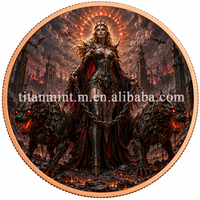 Médaille commémorative en cuivre pur 999, 1 OZ, 40 mm, haute définition, impression couleur UV, beautés fantastiques et faune, objet de collection souvenir