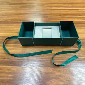 Caja de Regalo para Reloj de Una Sola Ranura, Estilo Vintage, Color Verde, con Lazo y Logotipo Personalizado, Apertura Doble, Venta al Por Mayor de Fábrica - Product Image 6