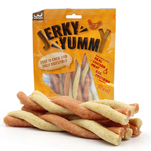 Nutrición saludable comida para mascotas doble color perro Cecina golosinas Jerky delicioso perro Pato masticar carne tratar palos pollo queso sabor - Product Image 4