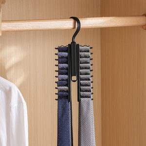 <b>Adjustable</b> Household PP Tie <b>Shelf</b> Belt and Silk Scarf Cabinet Organizer 360 Degree Rotating Bathroom Item Storage Rack - Product Image 5