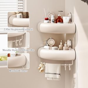 Estante de almacenamiento para baño con ventosa para lavabo, cesta de esquina para baño, sin perforaciones, estante de almacenamiento triangular para esquina de ducha - Product Image 3