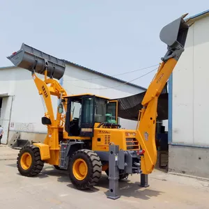 Carregador para máquina de carregamento, venda direta de fábrica, pá frontal e traseira, equipamento de carregamento para escavação agrícola