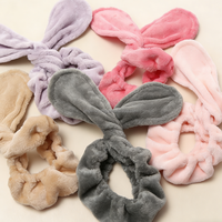 Bandeau en flanelle réutilisable antidérapant pour femmes, motif lapin mignon, pour le lavage du visage, le maquillage, la douche, le SPA et le yoga