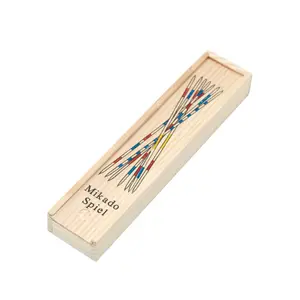 Traditionelle Mikado Spiel Holz Pick Up Sticks Set traditionelles Spiel mit Box Toy