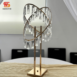 LEDA High-Sell Modern Party Event Decoration Gold Flower <b>Stand</b> Cross Shaped Metal <b>Backdrop</b> for Wedding - Product Image 2