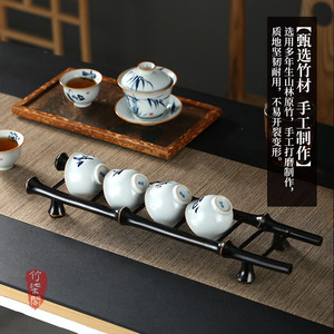 Zhuqige Bamboo <b>Teacup</b> Rack Square Quick Dry Tea Set Storage Ornament - Product Image 4