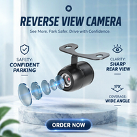 Caméra HD grand angle étanche pour aide au recul de voiture, sortie AV externe pour vision avant et arrière (prise jack 3,5 mm)