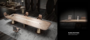 Bureau de direction moderne en métal, designs de bureaux en bois, mobilier de bureau - Product Image 4