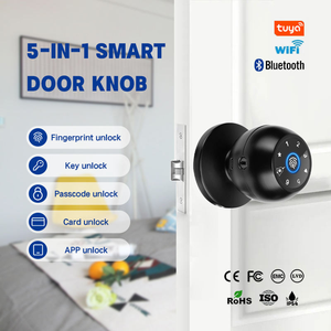 Kunci Pintu <span class=keywords><strong>Digital</strong></span> Sidik Jari Kata Sandi Smart Lock Bulat untuk Rumah Kantor Apartemen Kunci Cerdas Tanpa Kunci - Product Image 1